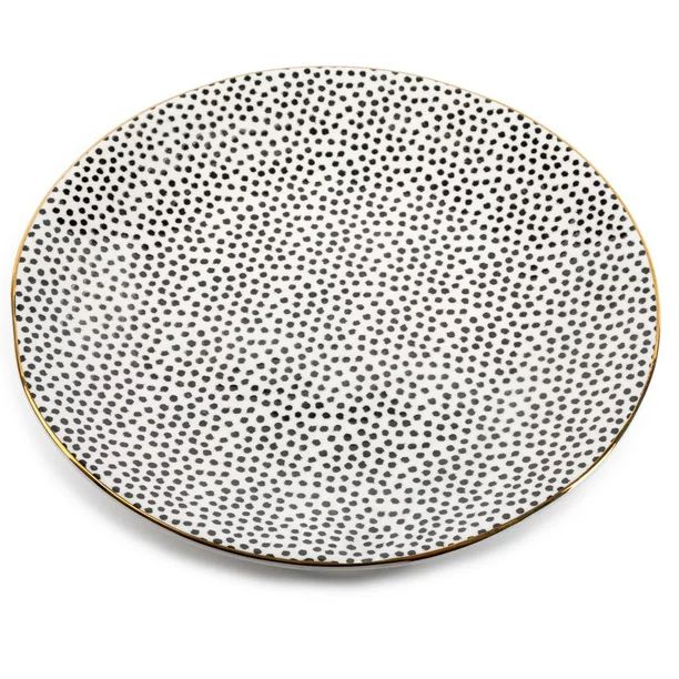 Thyme & Table Black & White Dot Stoneware Plate - Walmart.com | Walmart (US)