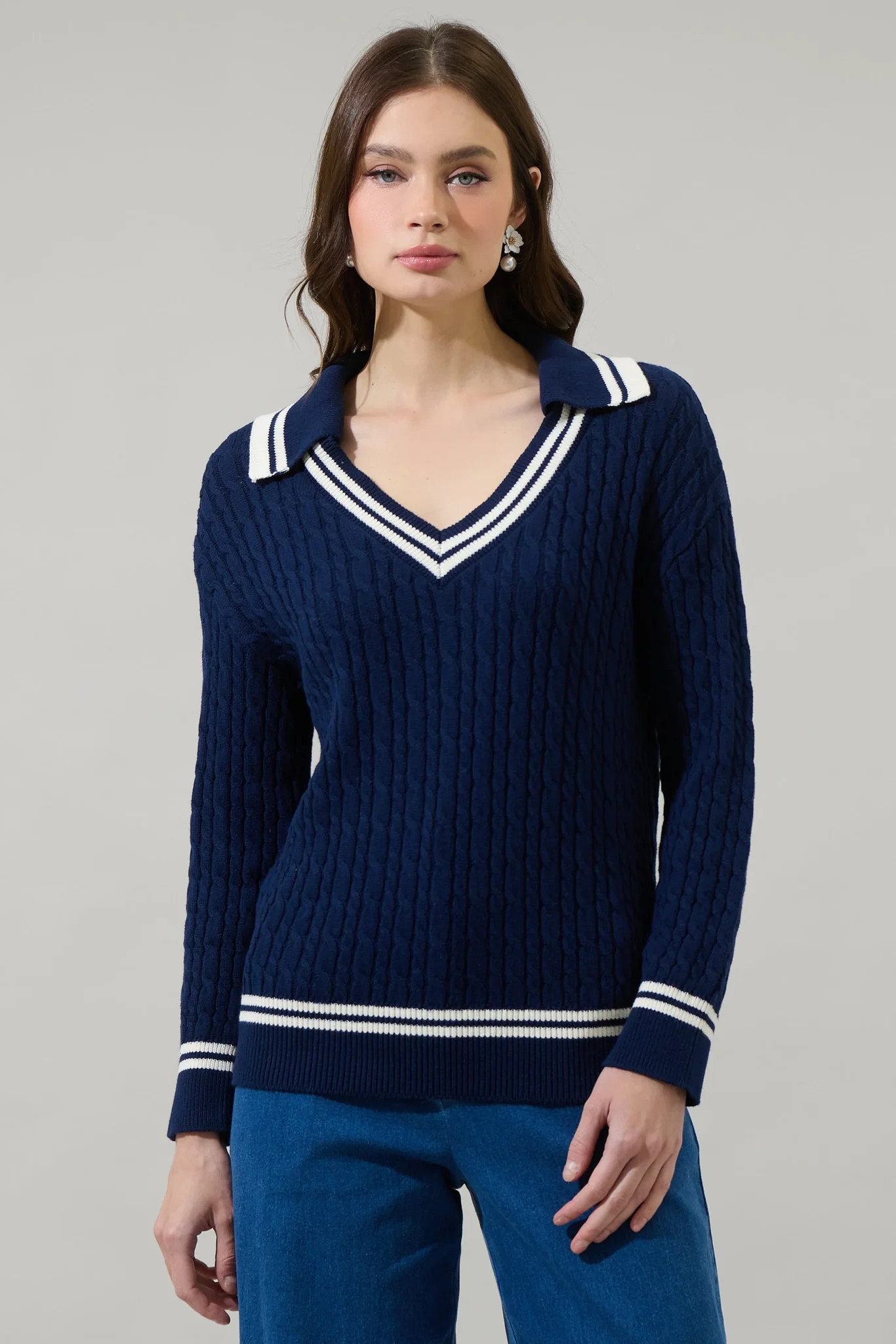 Nevaeh V Neck Knit Sweater | Sugarlips