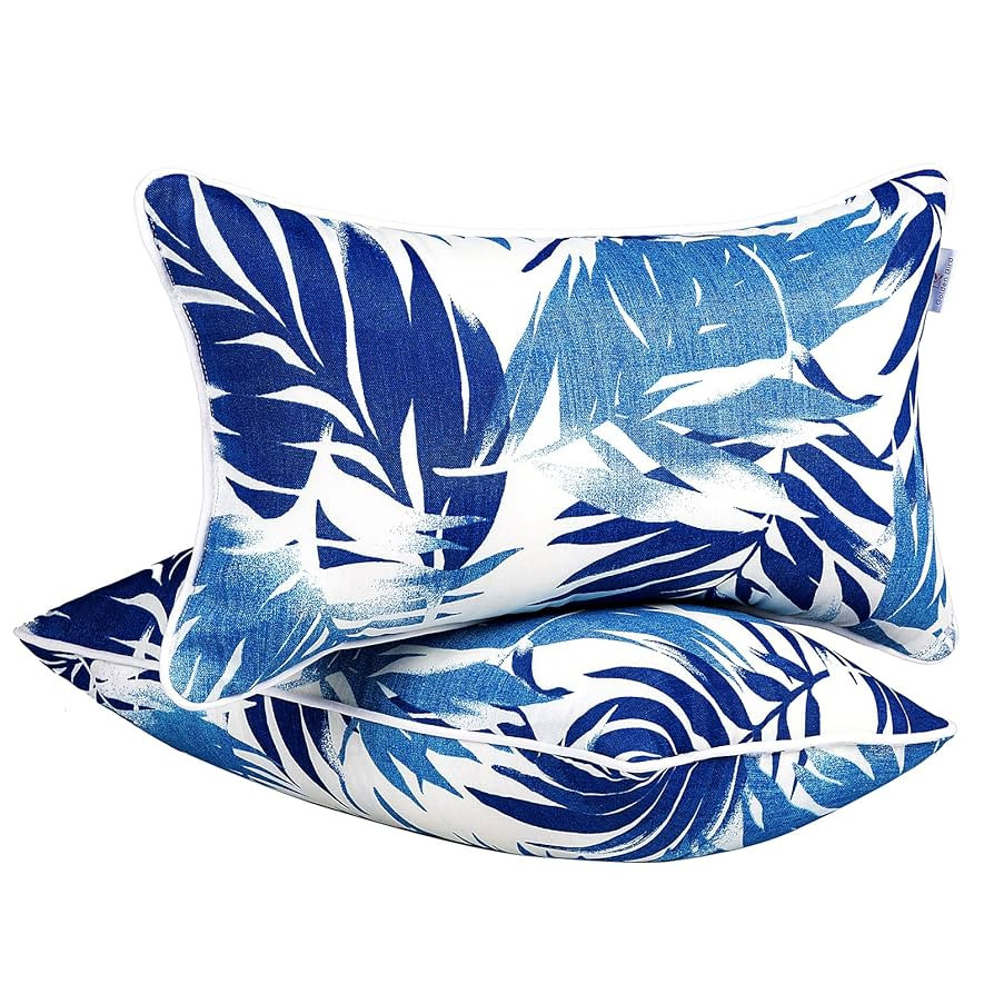JMGBird Outdoor Pillows Waterproof Set of 2 Outdoor Throw Pillows with Insert Included 12×20 Inc... | Amazon (US)
