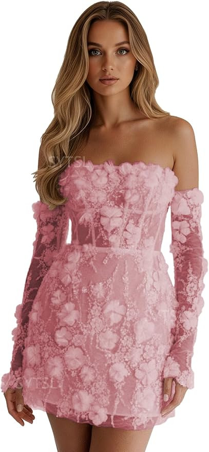 Wedding Dresses for Bride 2026 Lace Applique Bridal Vestidos Strapless Reception Gown SY893 | Amazon (US)