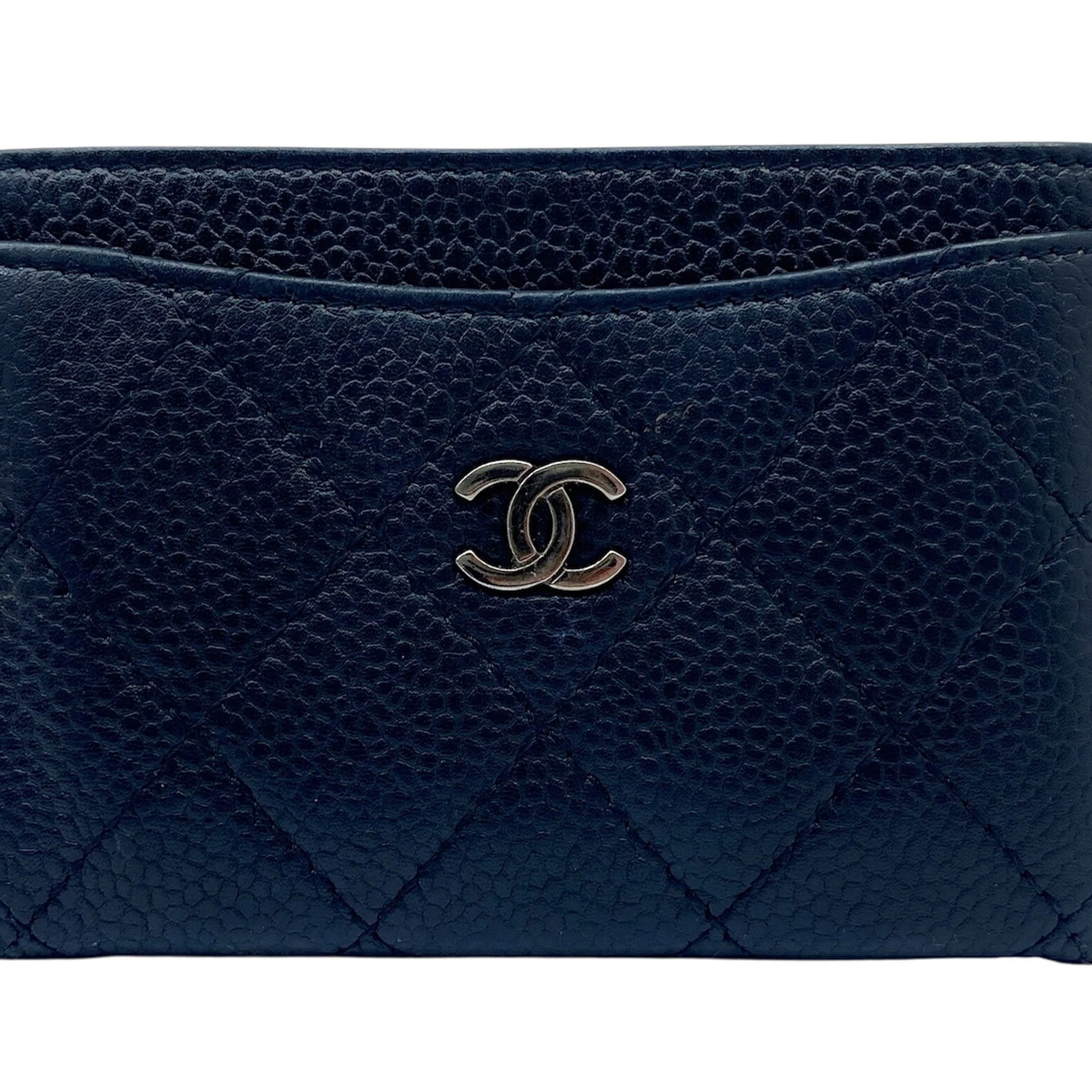 Pre-Owned CHANEL Chanel Business Card Holder/Card Case Matelasse Caviar Skin Black... (Fair) | Walmart (US)
