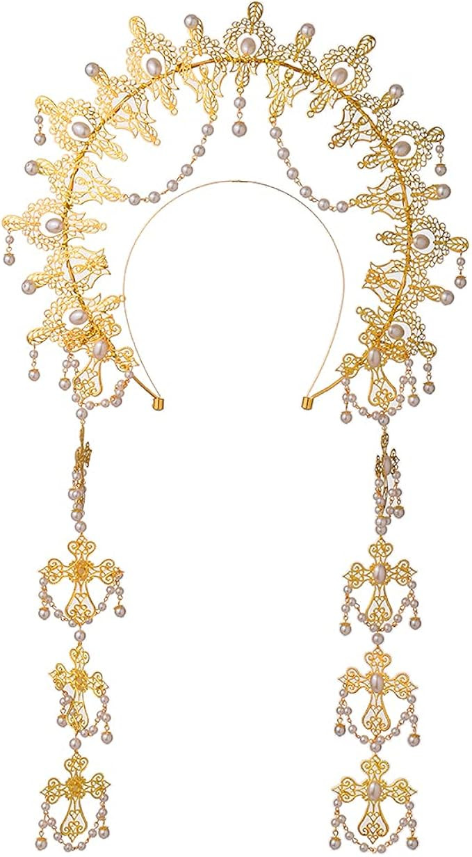 BLESSUME Halo Crown Mary Goddess Headband Women's Halloween Costume Goddess Headpiece | Amazon (US)