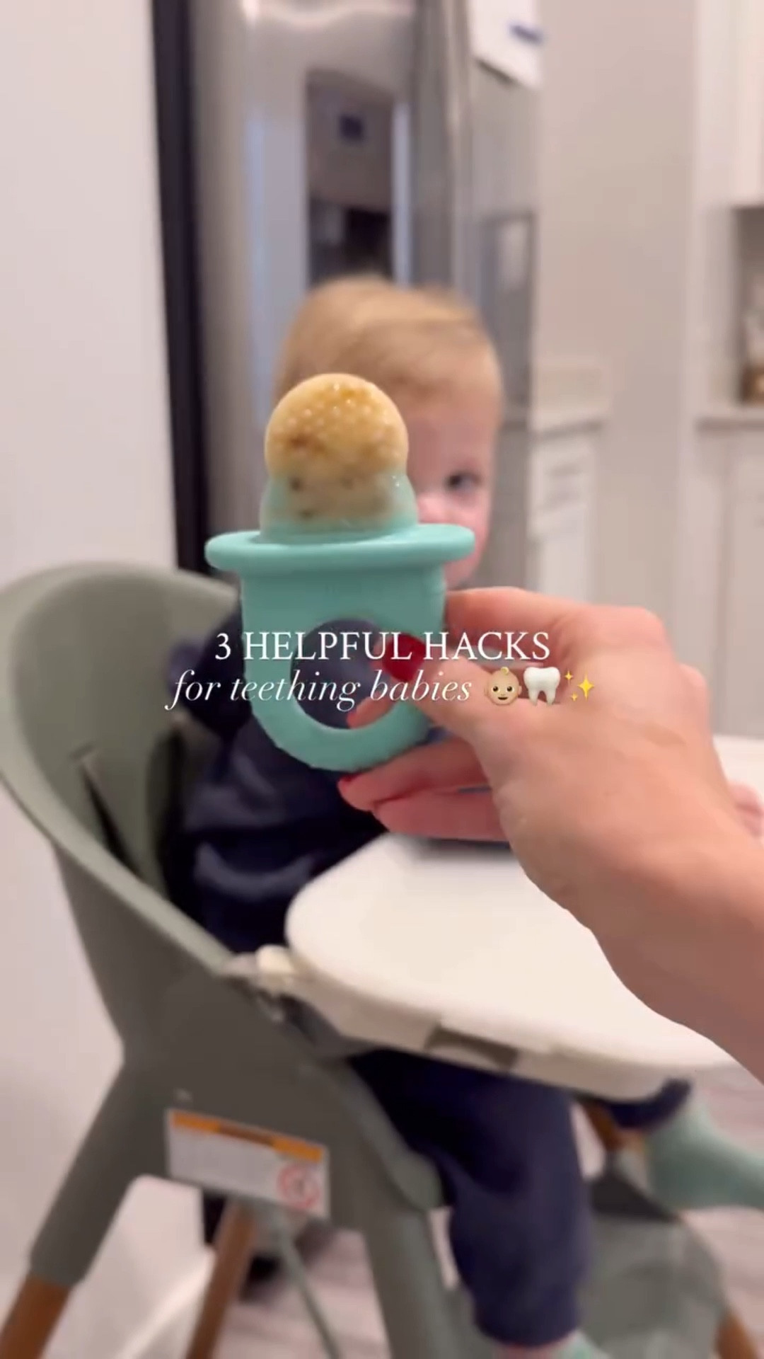 3 EASY helpful hacks for teething babies 👶🏼🦷✨

Try one of these teething hacks to help relief pain & soothe your little one!

Save this for a day when your baby is teething & send to a friend who needs to know about these hacks 😊

1. FROZEN YOGURT BARK: All you need is Greek yogurt and your little ones favorite berries! Place it in a parchment paper lined baking pan & stick in the freezer for 2 hours. Slice into small squares, feed to your baby, and store the rest in a ziploc bag!

2. FROZEN FRUIT PUSH POP: Take one of your baby’s favorite fruits (I used a banana but you could also try strawberries or raspberries) stick it into a push pop feeder and then freeze it for 2 hours! Your little one will love feeding themselves with this frozen treat and it will also soothe their gums! 

3. MINI YOGURT BITES: Grab a mini ice cube tray and evenly distribute yogurt on to it! Place it in the freezer for 2 hours and then pop the yogurt bites out! These bite sized yogurt bites will be perfect for your teething baby! 

FOLLOW along for more helpful mom tips 🤍

#teethingbaby #teethingremedies #teethinghacks #babyteething #babyteethingpainrelief #momhack

#LTKKids #LTKBaby #LTKmomlife