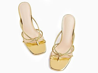 LAICIGO Women’s Square Open Toe Flip Flops Stiletto Heels Strappy Thong Slide on Slingback Mule... | Amazon (US)