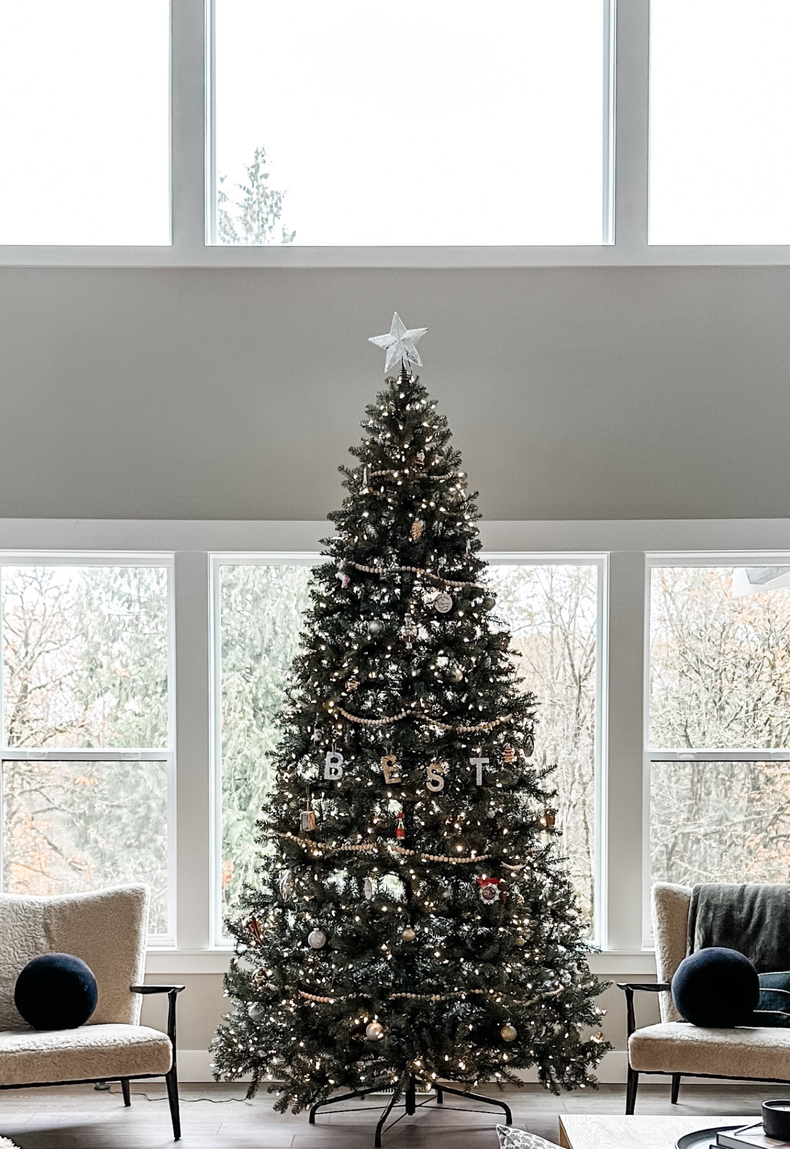 Christmas has begun in the Best household. For the first time we have gone with a faux 10 foot tree and it turned out amazing! Shop this tree and others like it linked below. 
