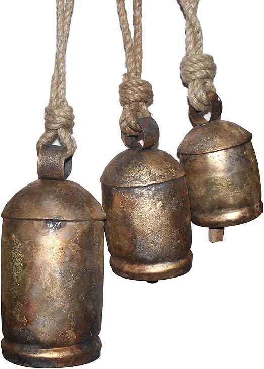 Crystalo - Set of 3 Harmony Bells - Wrought Iron with Brass Finish | Amazon (US)