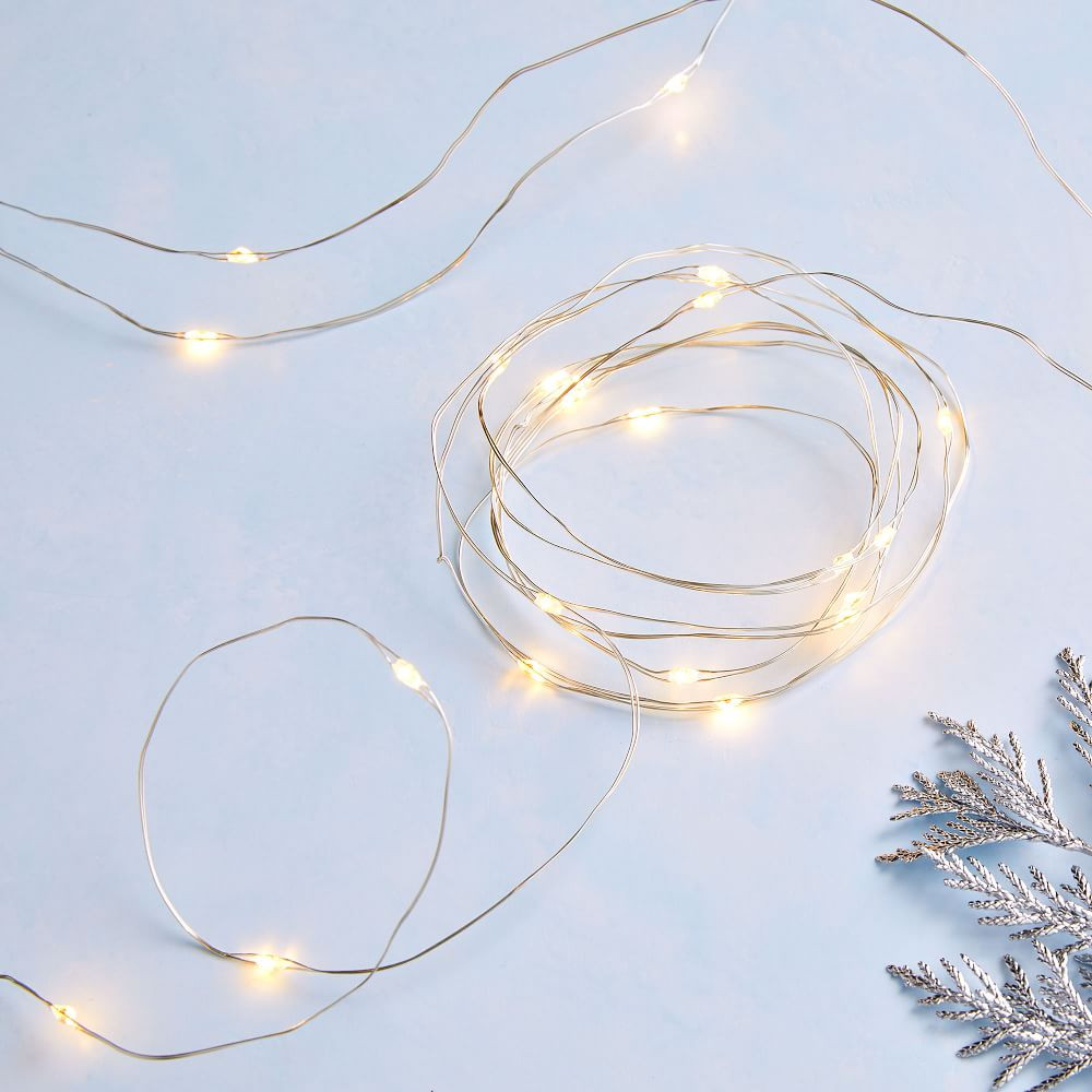 LED String Lights, Silver, 20', Set of 2 | West Elm (US)