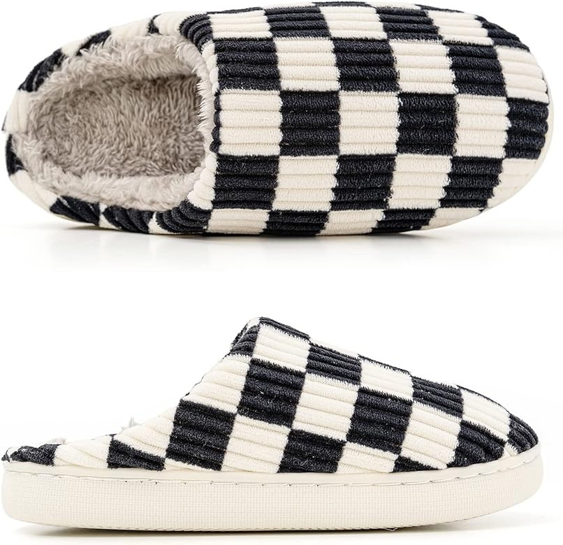 ROPULP House Slippers for Women/Men, Checkered Slippers, Women's Checkerboard Slippers Teen Girls... | Amazon (US)