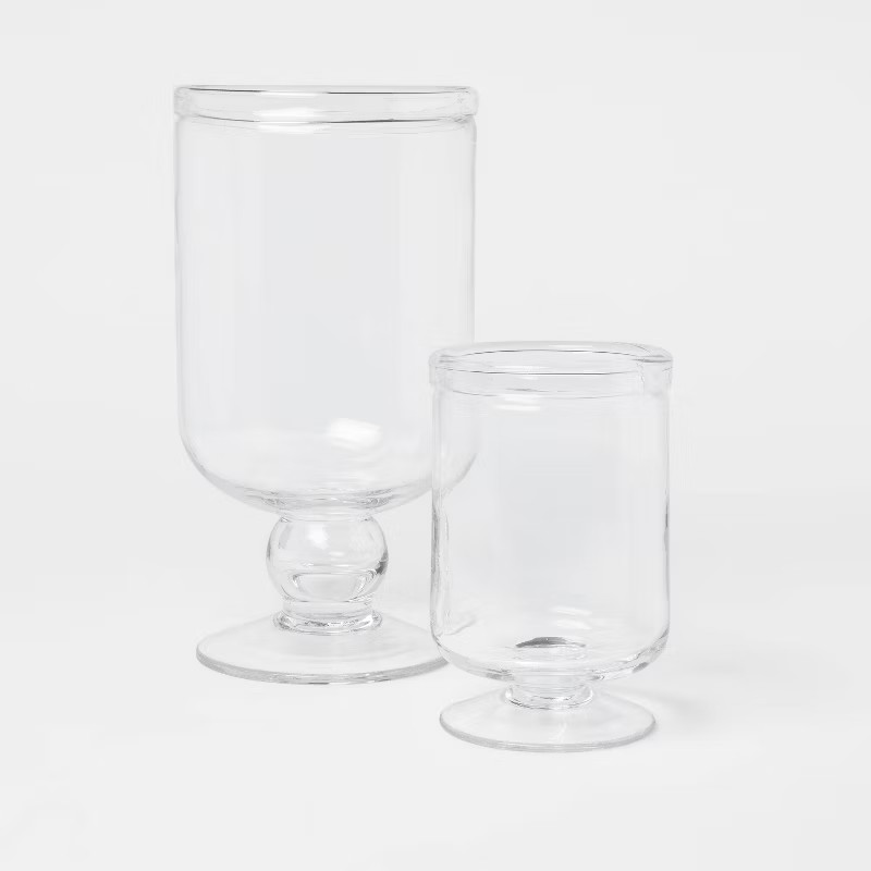 7.5" x 5" Glass Seeded Hurricane Candle Holder Clear - Threshold™ | Target