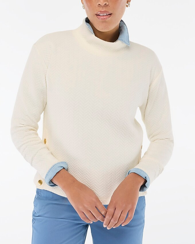 Herringbone mockneck sweatshirt | J.Crew Factory