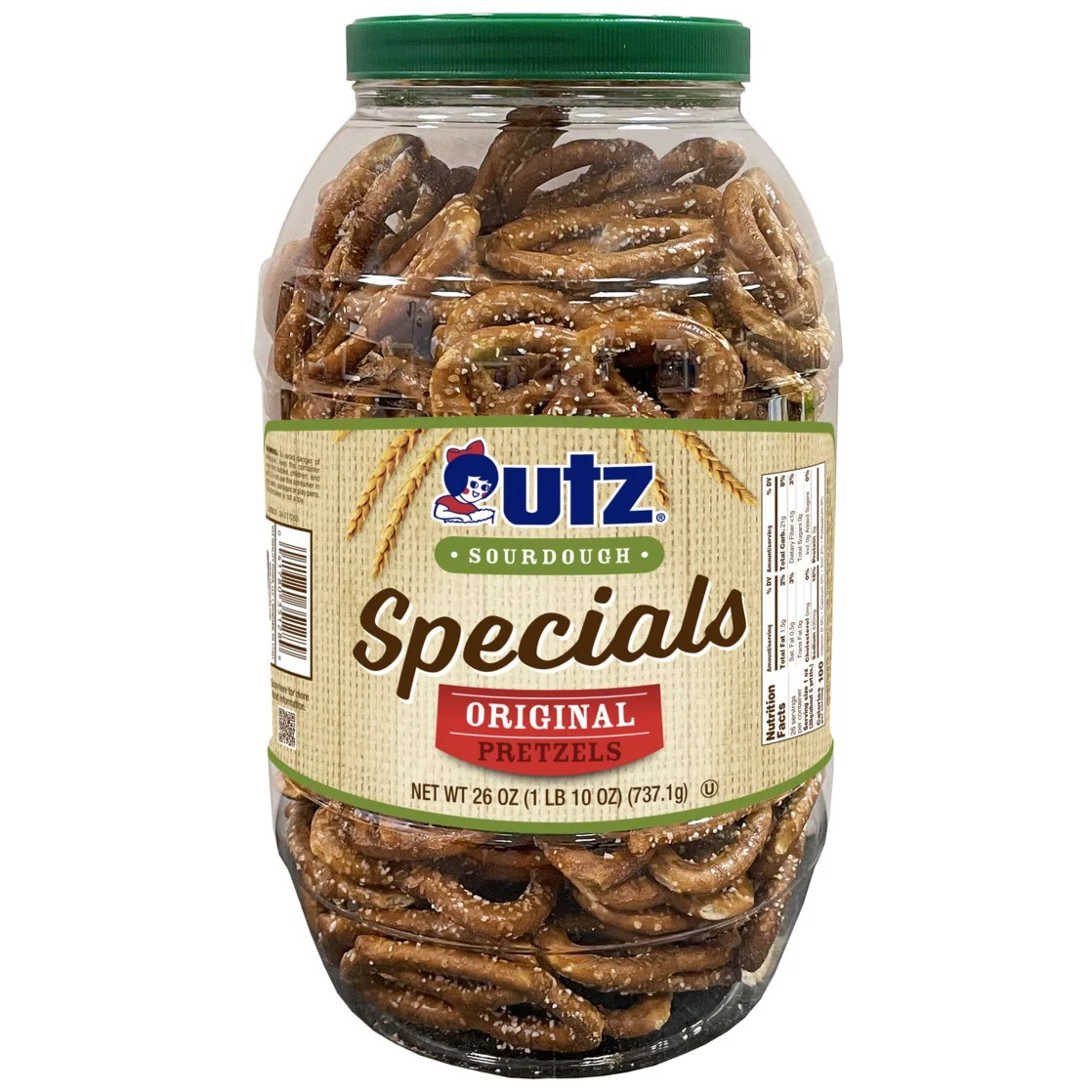 Utz Pretzels, Sourdough Specials Original, 26 oz Barrel | Walmart (US)