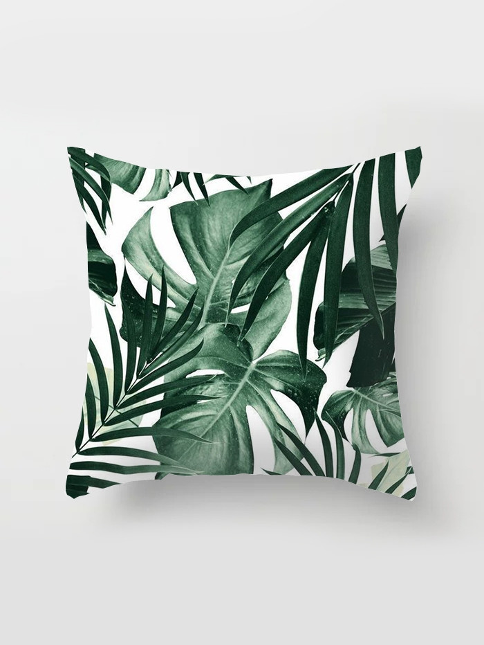 Tropical Leaf Print Cushion Cover Without Filler, Modern Throw Pillow Case For Sofa | SHEIN