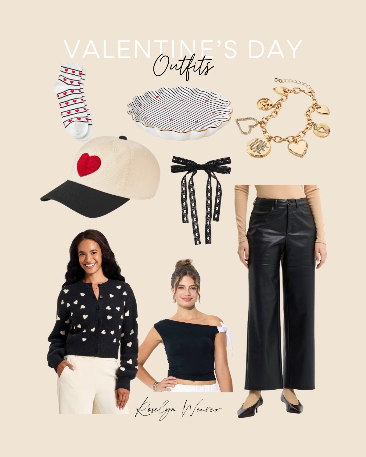 Target - Valentine’s Day outfit 🖤

Black faux leather pants, heart baseball cap, heart jewelry, black & white heart cardigan, valentines jewelry plate, Galentine’s outfit 

#LTKFindsUnder50 #LTKFindsUnder100 #LTKSaleAlert
