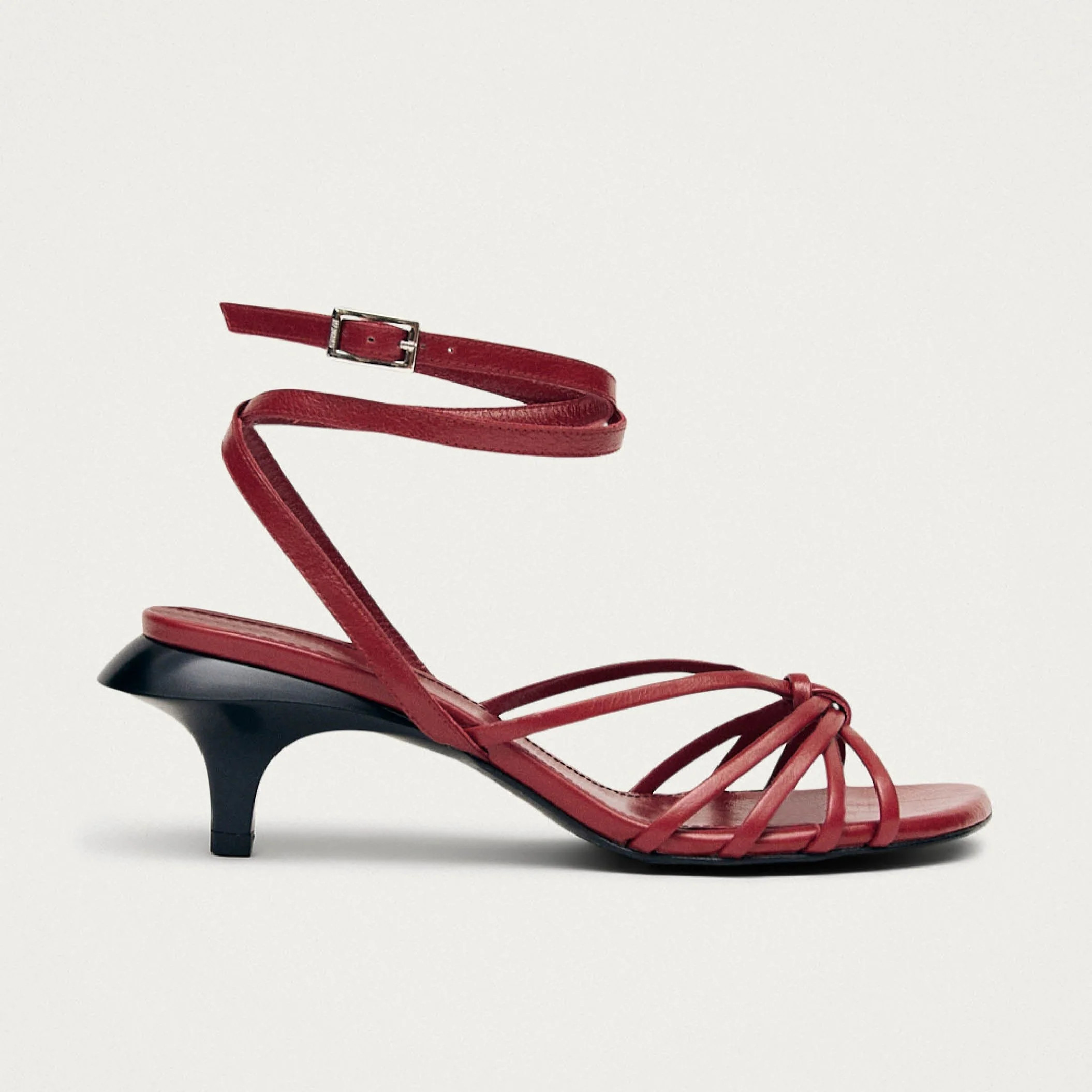 Soleia Red Leather Sandals | ALOHAS | Alohas US