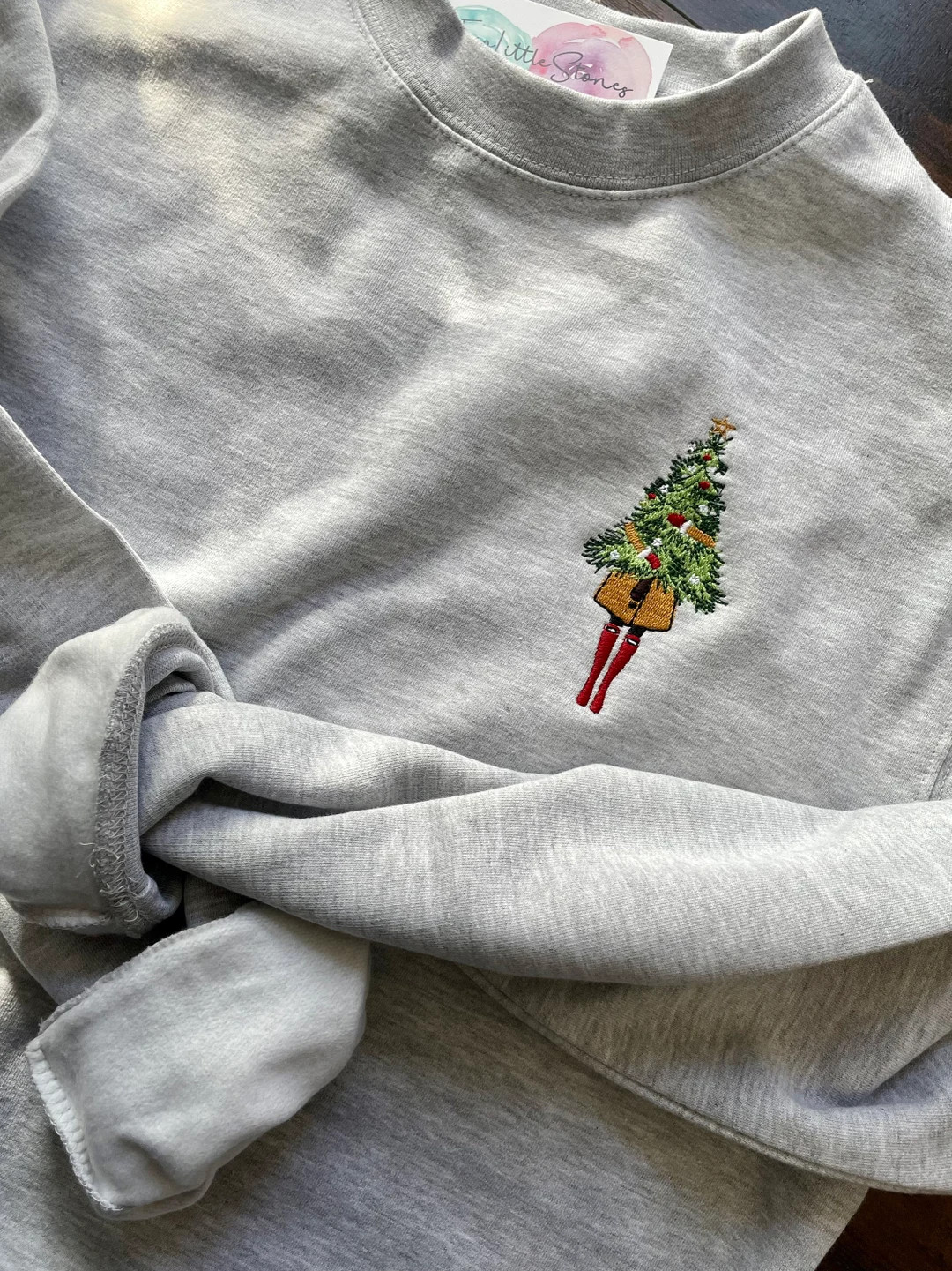 Christmas Tree Embroidered Crewneck - Etsy | Etsy (US)