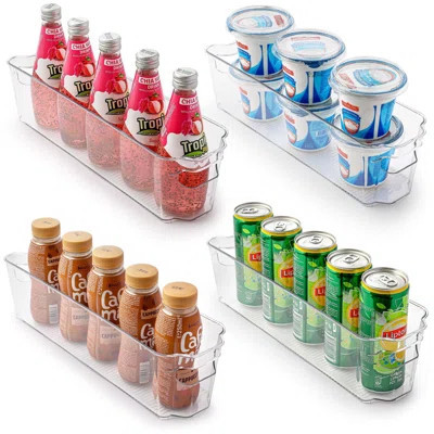 Zulay 4 Pack Clear Refrigerator Organizer Bins - Narrow Fridge Organizers And Storage Clear | Wayfair North America