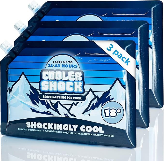 Cooler Shock Reusable Ice Packs for Cooler - Long Lasting Cold Freezer Packs for Coolers and Lunc... | Amazon (US)