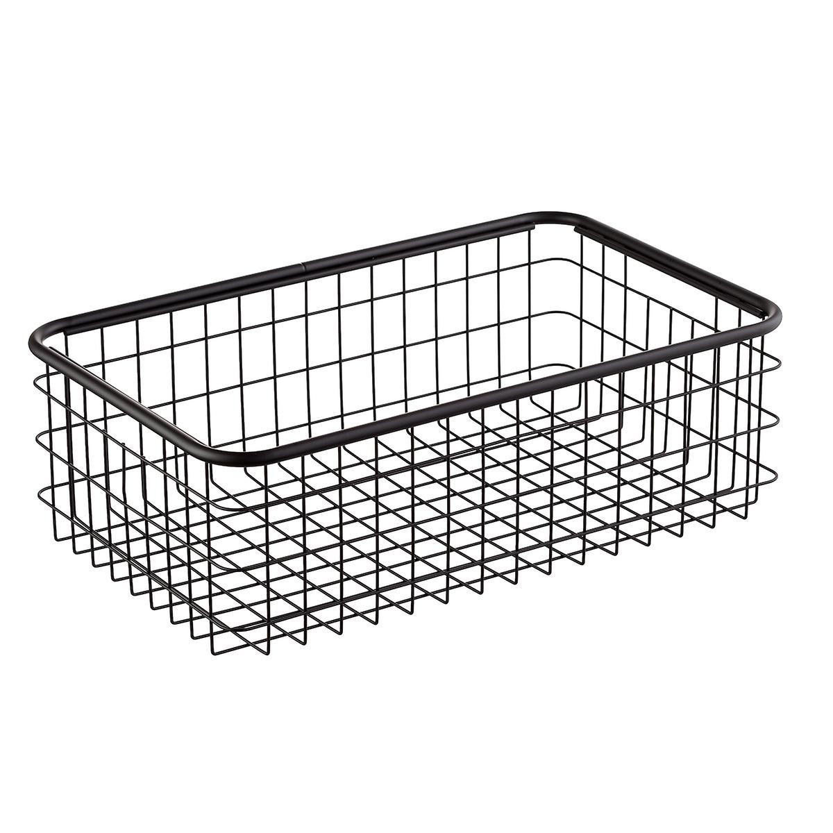 Small Urban Stackable Wire Basket Black | The Container Store