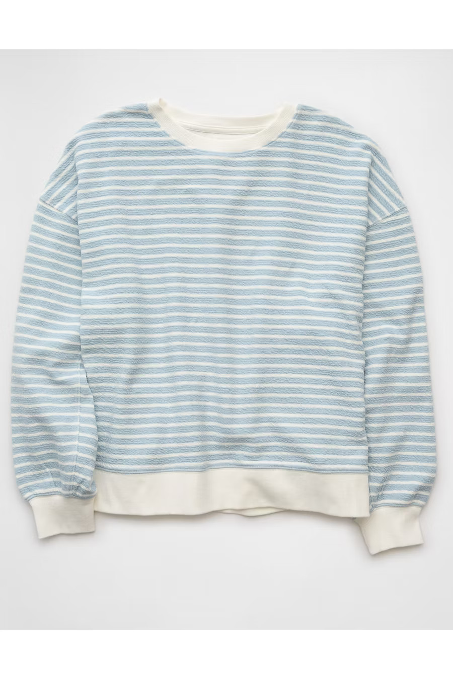 AE Oversized Striped Sweatshirt Women's Blue XL | American Eagle Outfitters (US & CA)