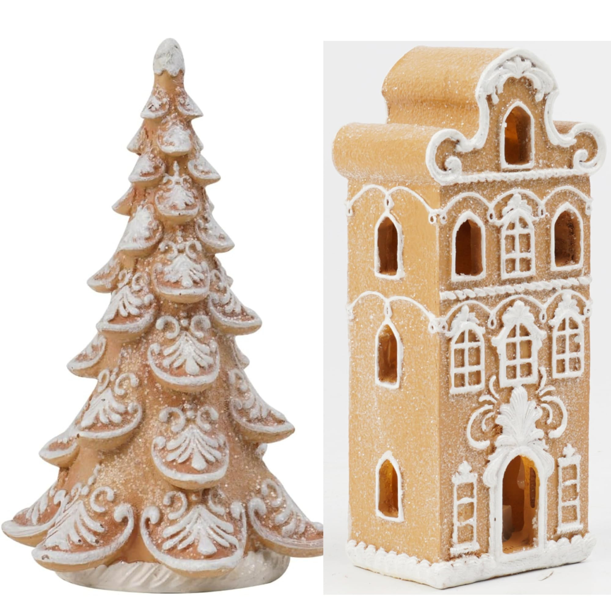 Cynkeyee Gingerbread Christmas Decorations Xmas-Tree Collectible-Figurines - Resin Christmas Ging... | Amazon (US)