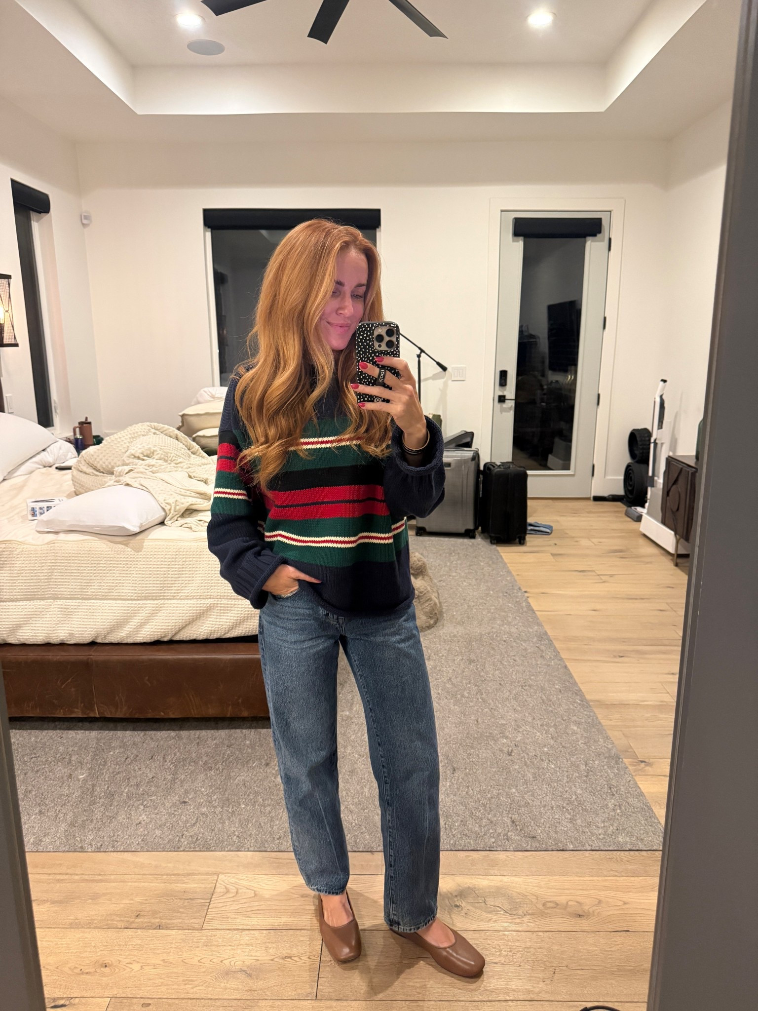 This sweater may be the best thing about it getting cold in Utah! hah. I'm in the small.. so cute!! So bummed that this color is sold out, but there are tons of other options. I'm in the small. 

Jeans are Pistola’s. I found this brand about a year ago and I’ve been obsessed ever since. These are the perfect straight leg! I’m in my true size. Use code TARA15 for 15% off! 

Shoes are older from Everlane, but they still have them in stock! I like the square toe on them. I tucked the strap that goes over the top of the foot down into the shoe.

#LTKShoeCrush #LTKStyleTip