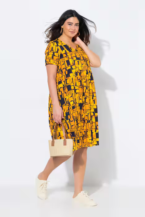 Eco Cotton Abstract Sun Print Dress | Ulla Popken - US