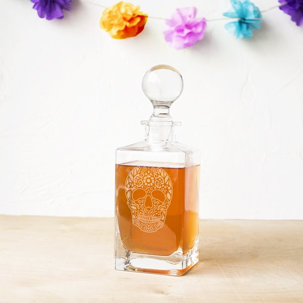 Sugar Skull 32 oz. Square Whiskey Decanter | Walmart (US)
