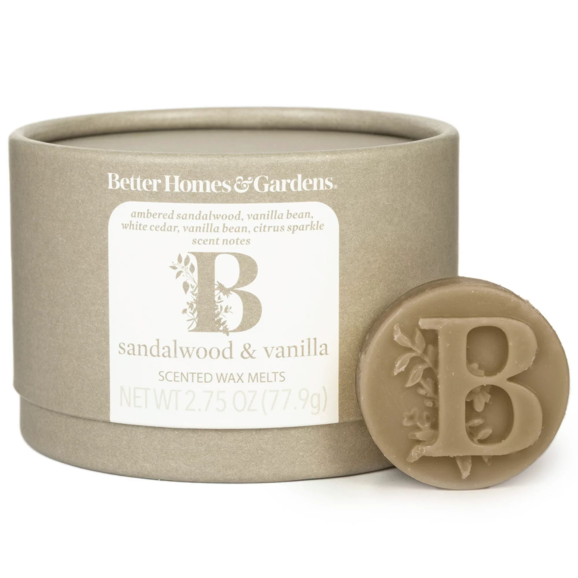 Sandalwood & Vanilla Essential Oil Infused Wax Melts, Better Homes & Gardens, 2.75 oz (1-Pack) | Walmart (US)