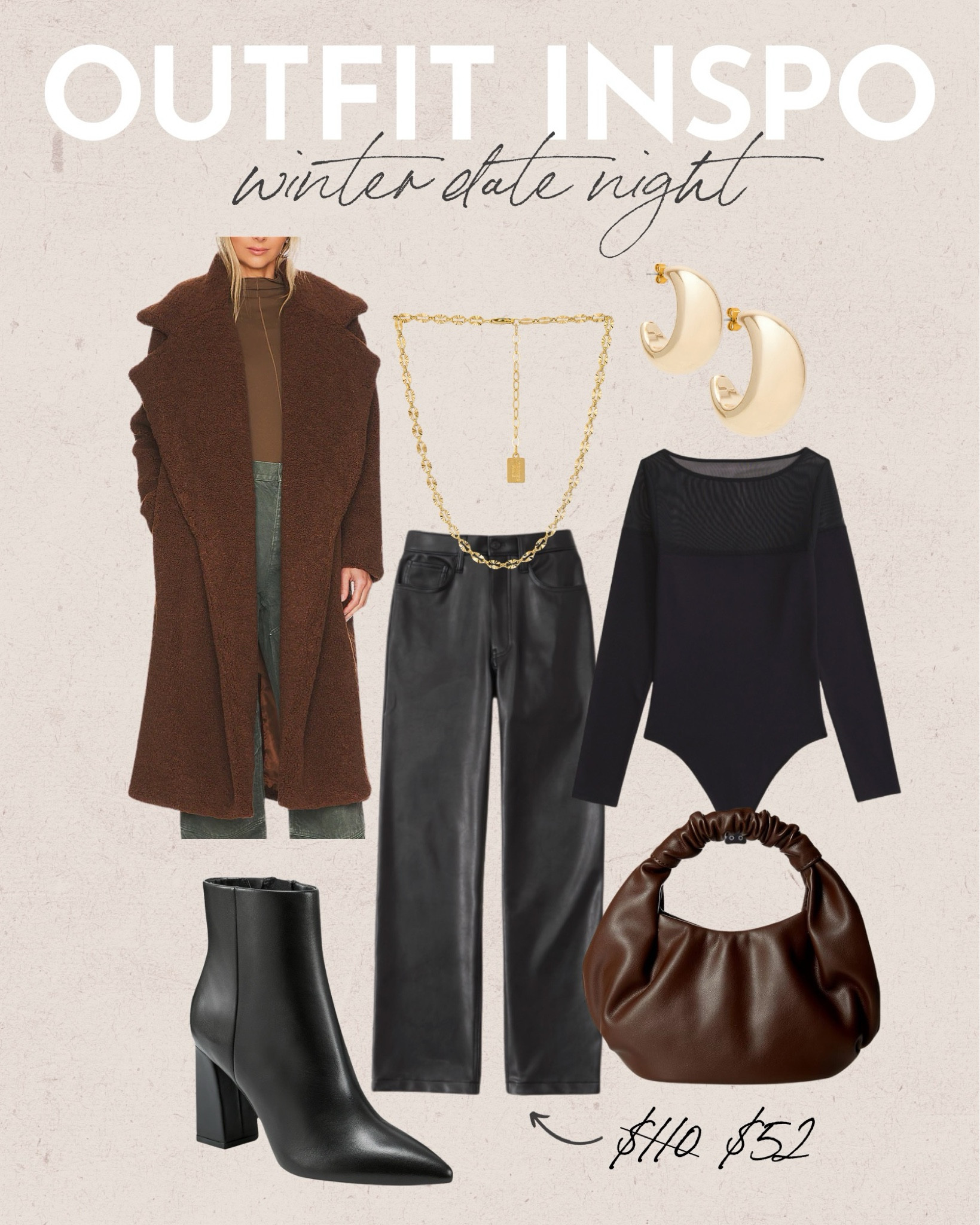 Outfit Inspo: Winter Date Night
date night look, winter date night look, winter fashion, abercrombie sale finds, leather pants, black booties, revolve teddy coat

#LTKSeasonal #LTKstyletip #LTKsalealert