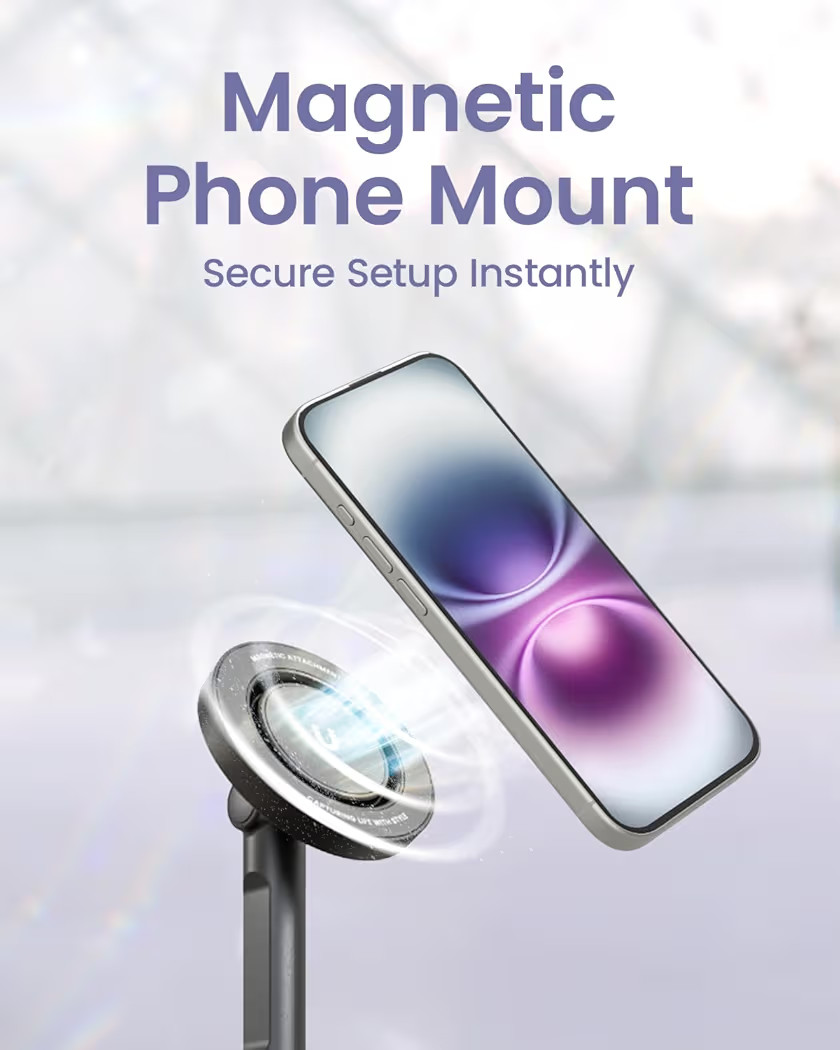 KraftGeek Magnetic Phone Tripod for iPhone MagSafe – 66'' Automatic Selfie Stick with Remote, P... | Amazon (US)