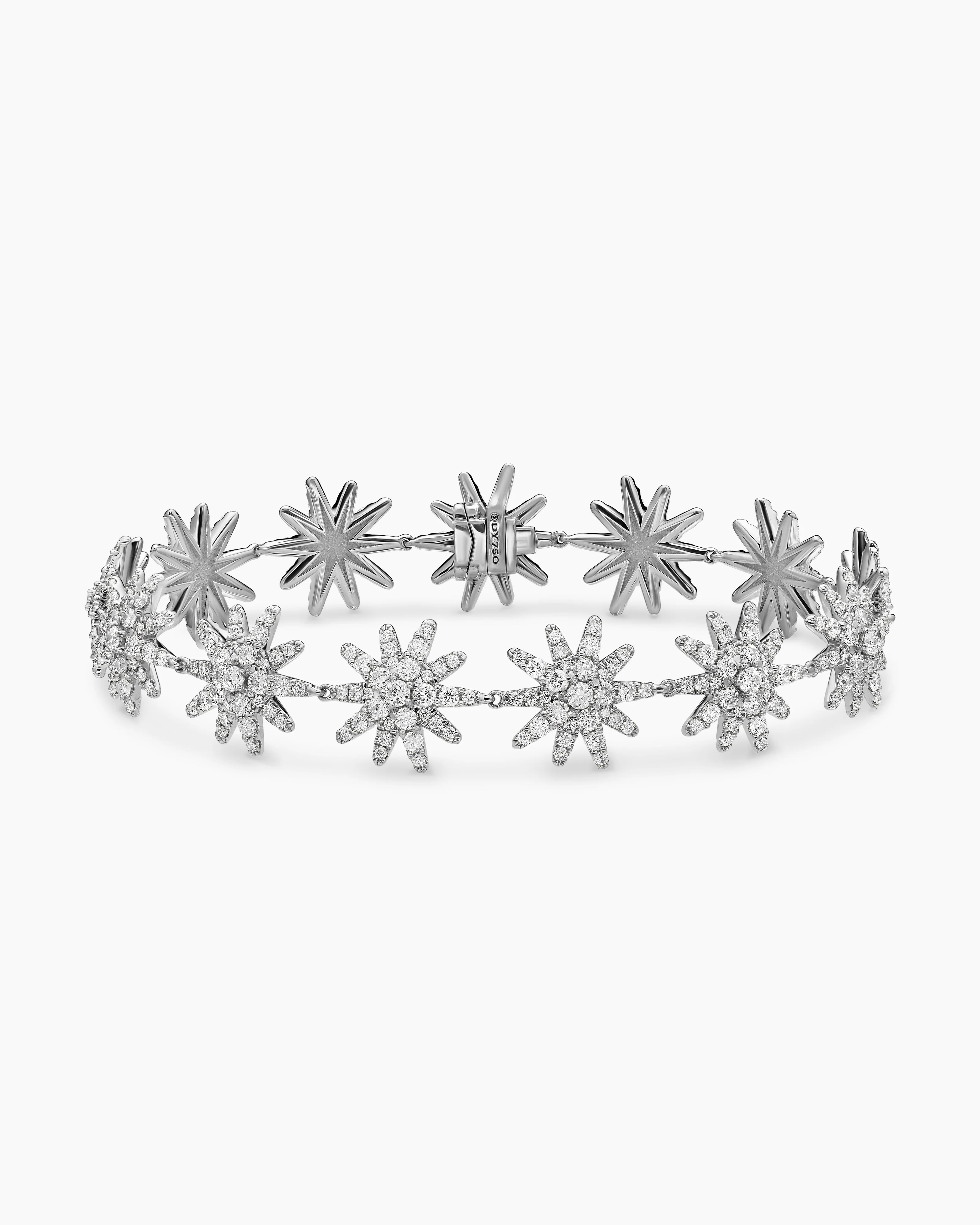 David Yurman | Starburst Pavé Tennis Bracelet in 18K White Gold with Diamonds, 12.3mm | David Yurman