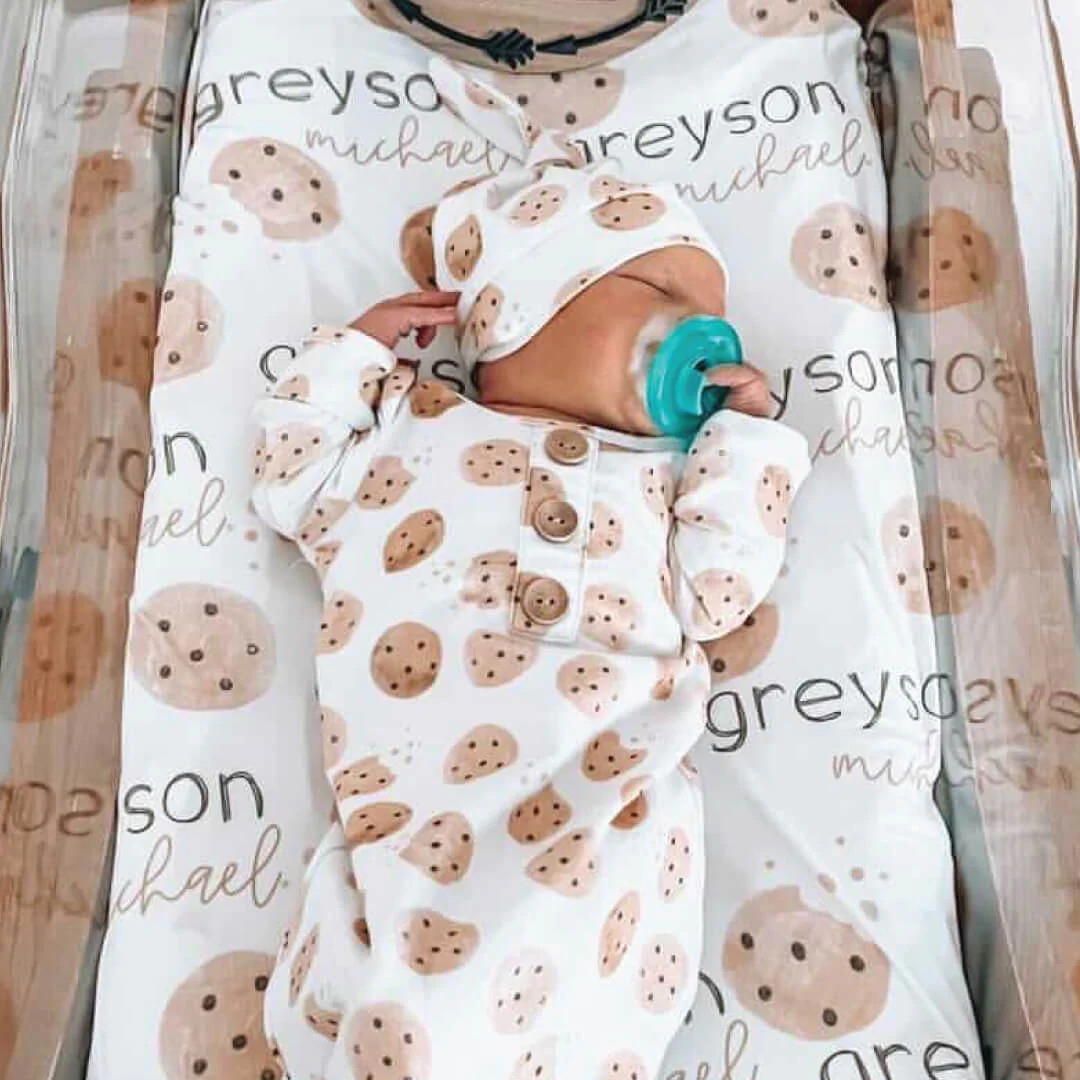 Cookie Crumble Personalized Baby Name Swaddle Blanket | Caden Lane