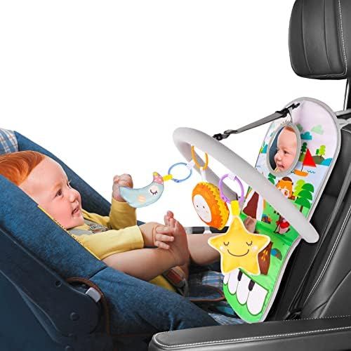 UNIH Car Seat Toys for Baby Infant 6 Months and Up, Carseat Toys Adjustable with Baby Mirror and ... | Amazon (US)