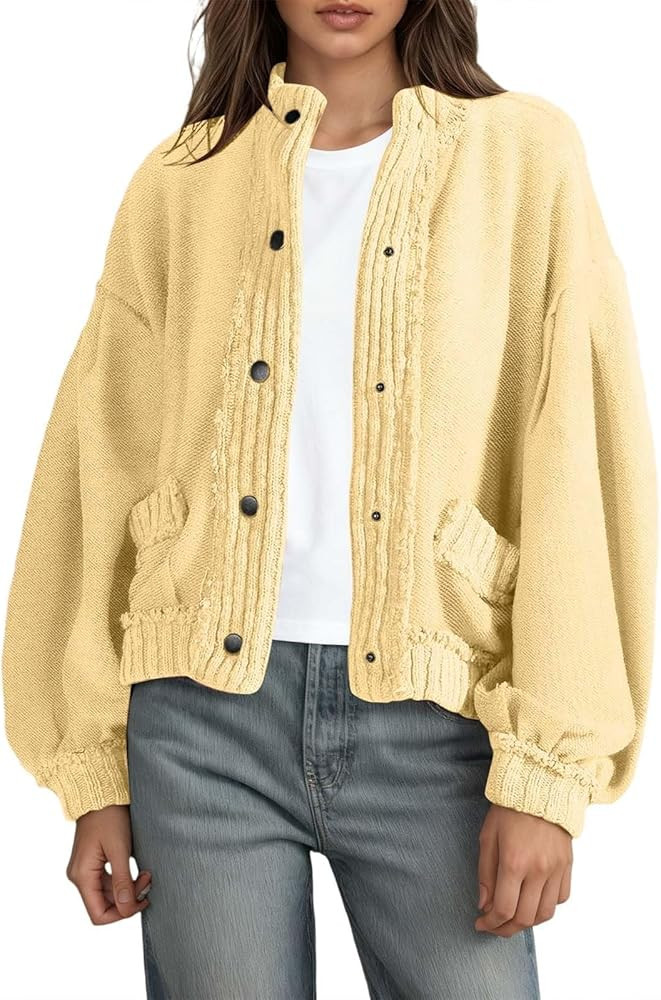 Womens Sweatshirt Cardigan Lightweight Button Down Fall Jackets Casual Long Sleeve Sweaters Cardi... | Amazon (US)