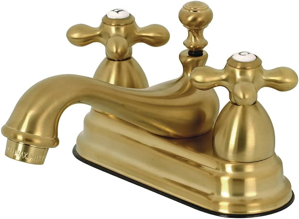 Kingston Brass KS3607AX 4 in. Centerset Bathroom Faucet, Brushed Brass | Amazon (US)