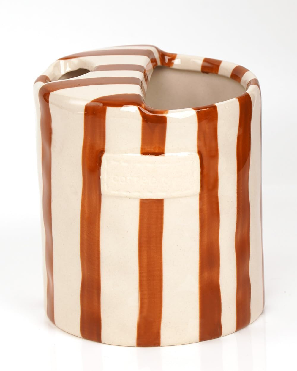 Coffee Mug Espresso Cup 10oz Ceramic Coffee Mugs Porcelain Coffee Cup Hand-Painted Striped Art Multiple Use for Kitchen, Dining-Brown | Amazon (US)