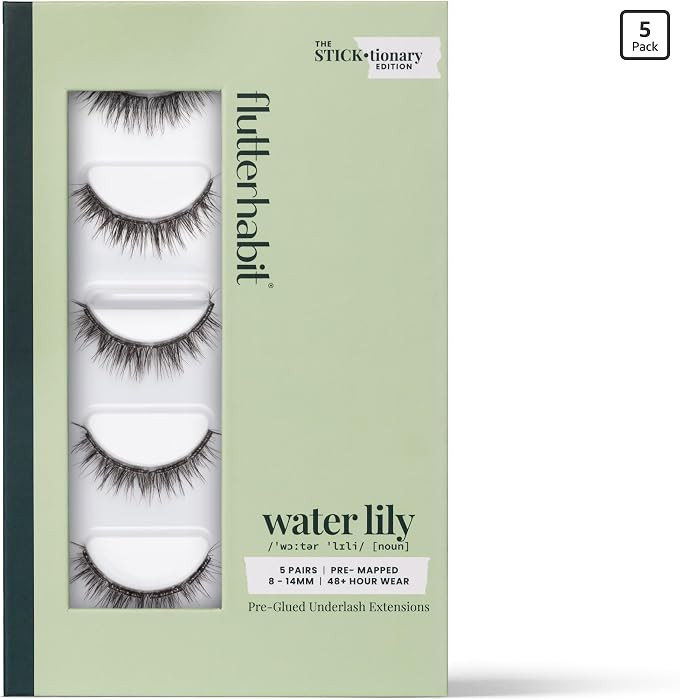 FlutterHabit STICKtionary Water Lilly Self Adhesive Eyelashes Kit, Pre Glued Underlash Strips for... | Amazon (US)