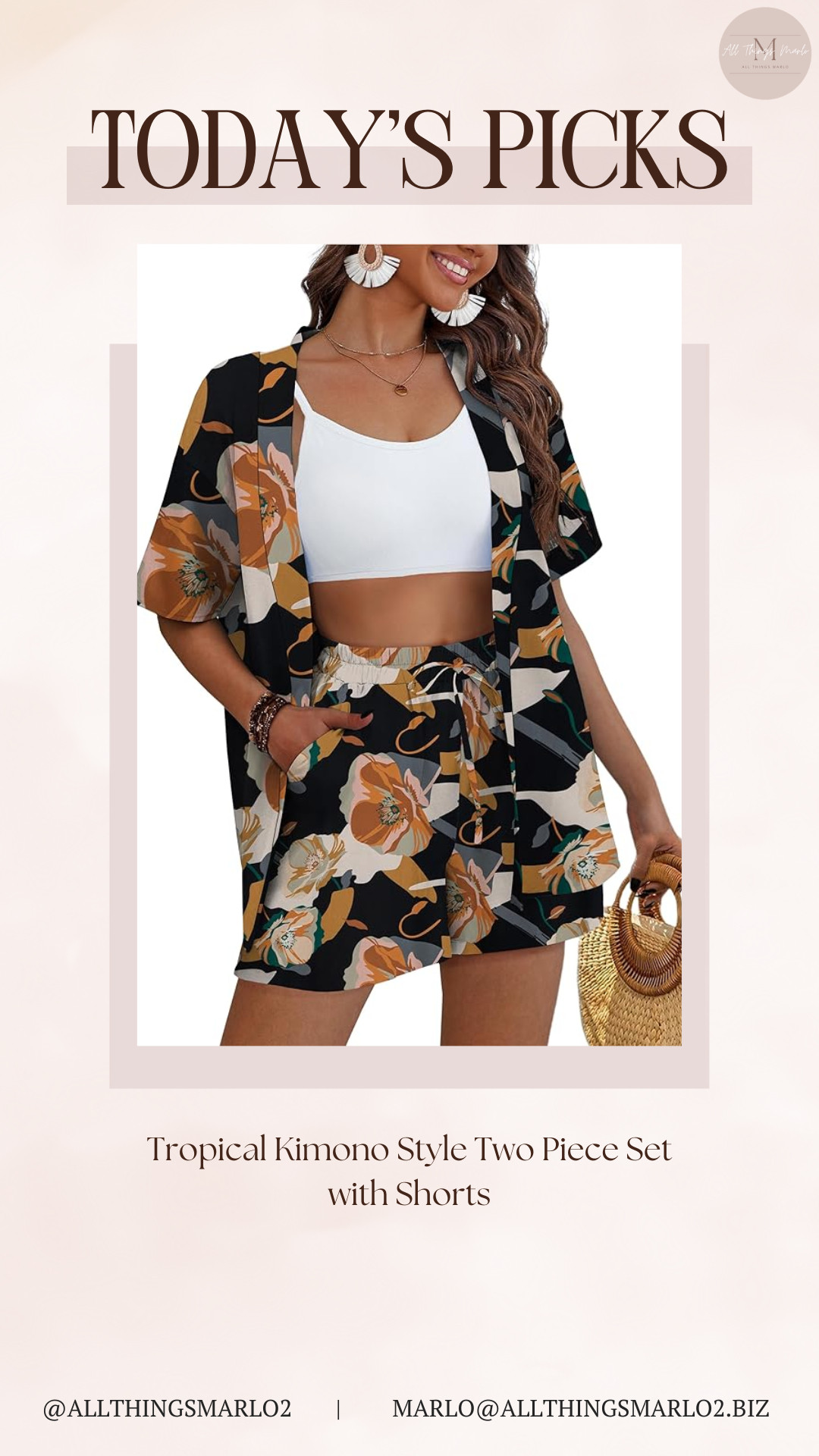 Tropical Kimono Style Two Piece Set with Shorts 

 #LTKootd #LTKWorkwear #LTKTravel