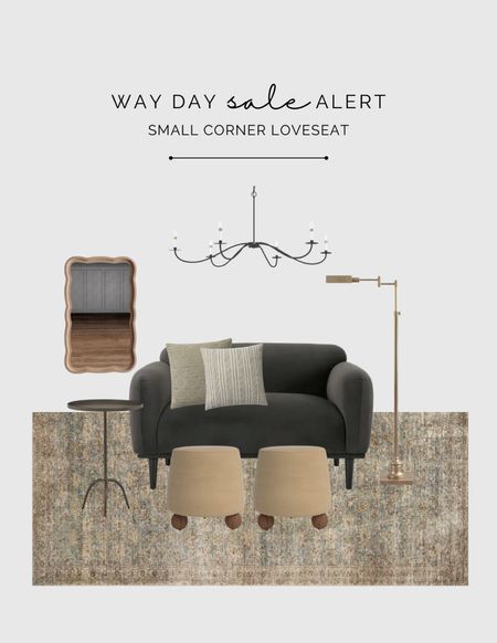 Wayfair Way Day extended one more day! This loveseat is on sale for $332 and is a pretty dark gray fabric (has good reviews too). Everything shown here is on major sale!

Chandelier, ottoman, lamp, wall mirror, side table, area rug 

#LTKsalealert #LTKhome #LTKstyletip