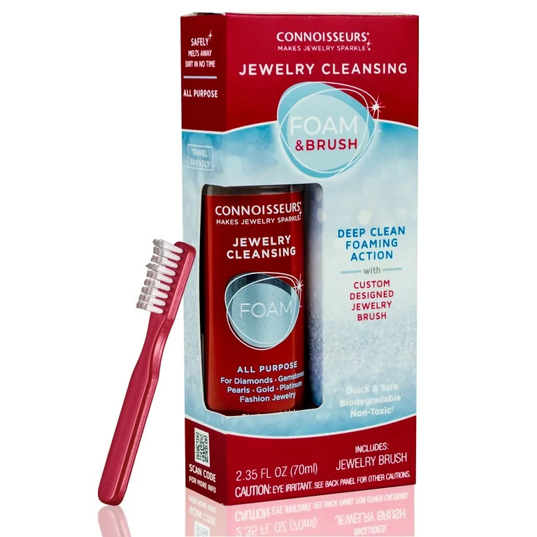 Connoisseurs All-Purpose Jewelry Cleansing Foam and Brush, 2.35 fl oz | Walmart (US)