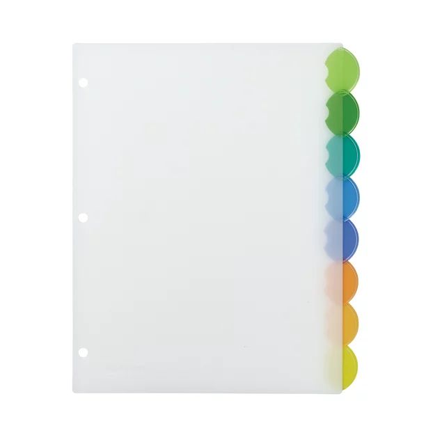 Avery Insertable Style Edge Plastic Dividers, 8-Tab, Printable Inserts, Multicolor Tabs (11388) -... | Walmart (US)