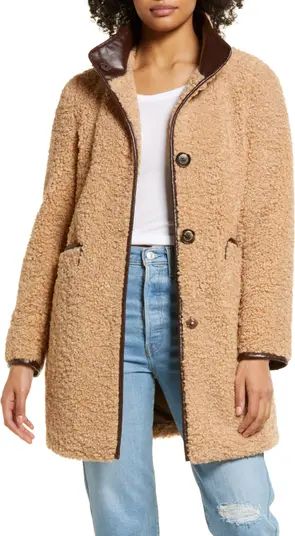 Sam Edelman Stand Collar Faux Shearling Coat | Nordstrom | Nordstrom