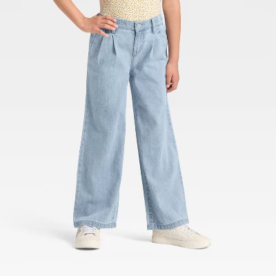 Girls' Wide Leg Jeans - Cat & Jack™ Light Wash S | Target