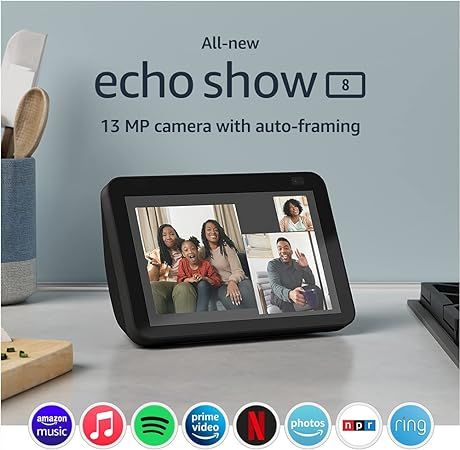 All-new Echo Show 8 (2nd Gen, 2021 release) | HD smart display with Alexa and 13 MP camera | Char... | Amazon (US)