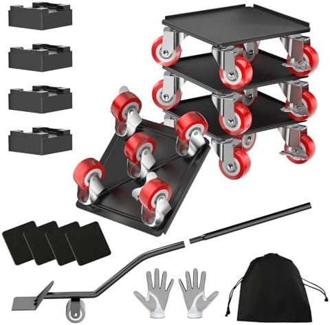 LOYAL TIGER Heavy Duty 1500LBS Furniture Dolly & Movers with 5X 360° Wheels - Carbon Steel Panel... | Amazon (US)