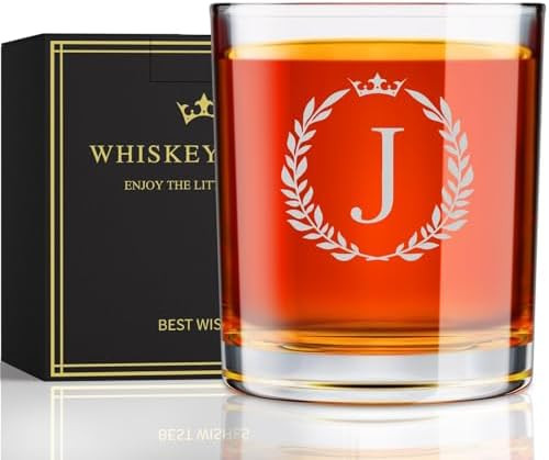 Personalized Whiskey Glasses Gifts for Men, Monogrammed Engraved A-Z 10.6 oz Rocks Glass Customiz... | Amazon (US)