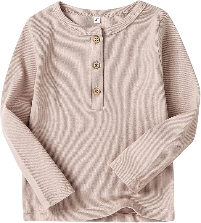 Toddler Boys Henley Shirts Long Sleeve Cotton Tshirt for Kids | Amazon (US)