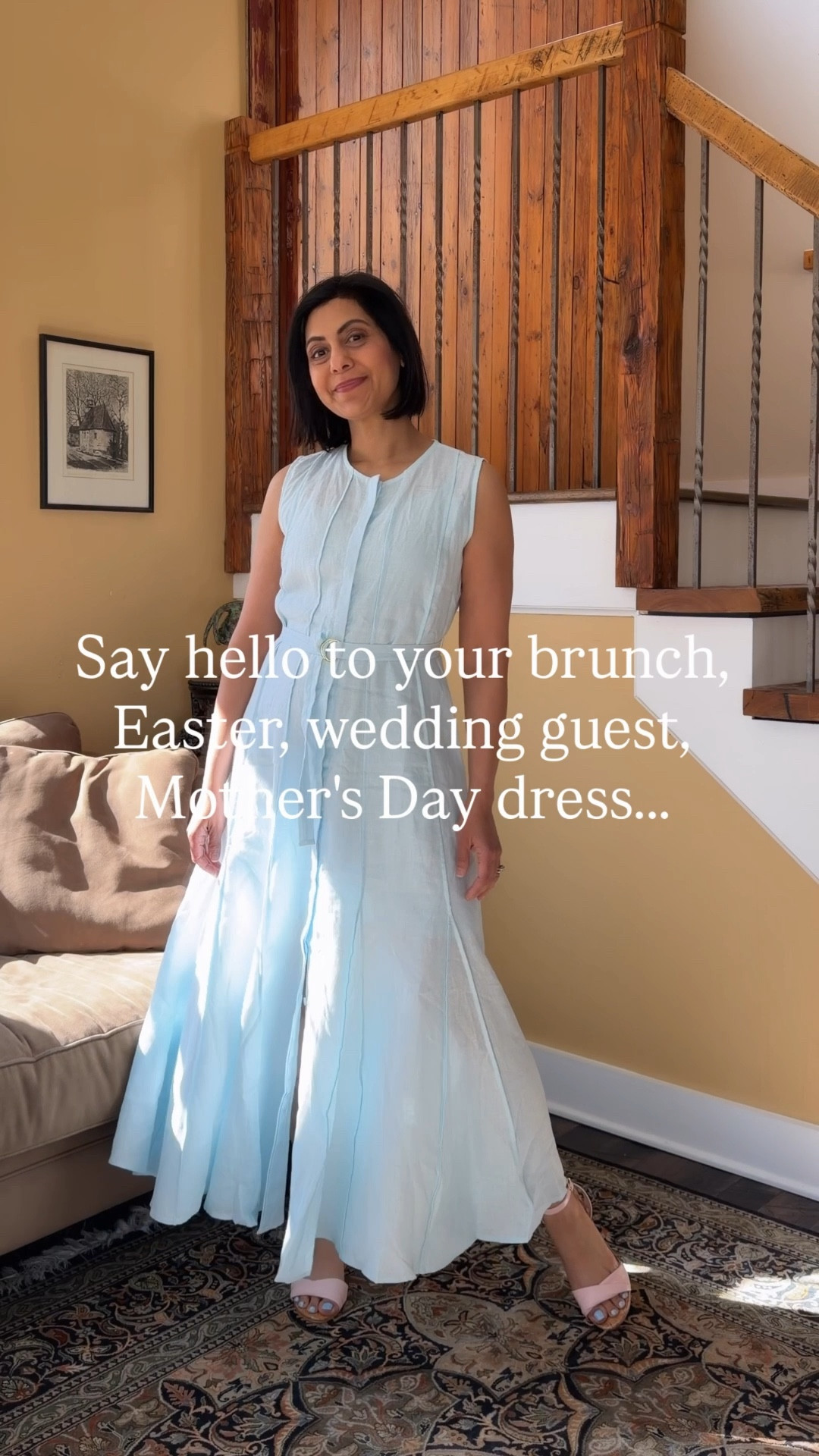 If you're looking for a flirty, cool and comfortable dress for Easter, brunch, Mother's Day or brunch, take a look at this beautiful lined belted dress! I'm wearing the XS.  On sale today in blue and black 💙 Nipa 


#linendress #easterdress #bluedress #over50style 

#LTKSeasonal #LTKSaleAlert #LTKootd