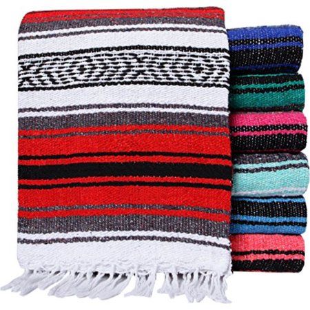 El Paso Designs Genuine Mexican Falsa Blanket - Yoga Studio Blanket, Colorful, Soft Woven Serape Imp | Walmart (US)