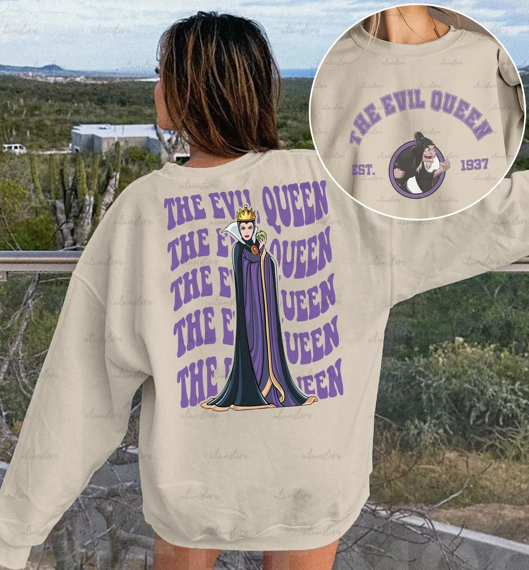 Evil Queen Snow White 2 Sided Sweatshirt, Snow White & 7 Dwarfs, Disney Villains Shirt, Bad Witch... | Etsy (US)